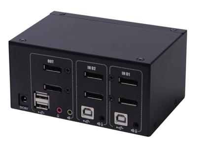 AS-22DPA (2?ports Display Port?KVM?switch, Dual-monitor)